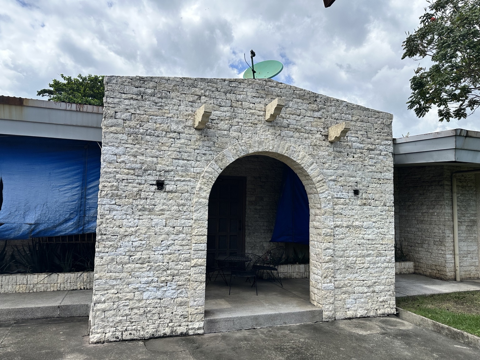 Stone entrance facade